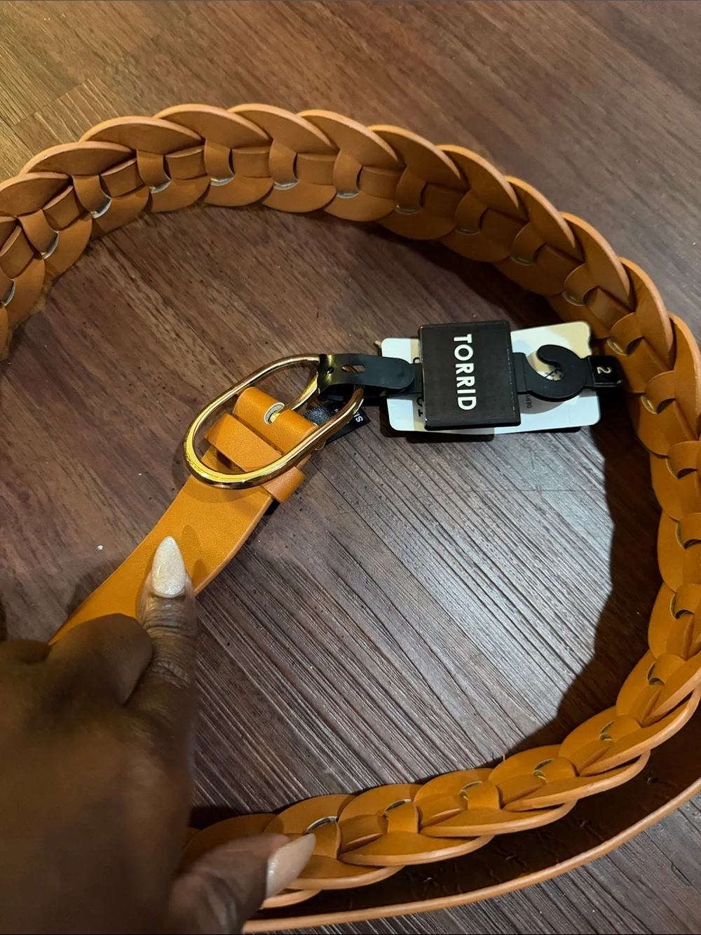 torrid Braided Tan Belt with Gold Buckle